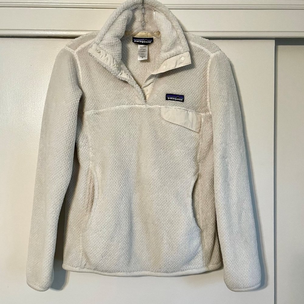 Patagonia Re Tool Snap -T Pullover Jacket XS Cream Polortec Thermal Pro Fleece